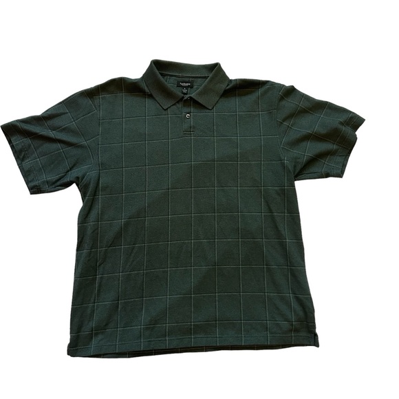 SOLD Van Heusen Mens Plaid Polo Shirt Green Size Extra Large Golf Short Sleeve - Picture 1 of 3